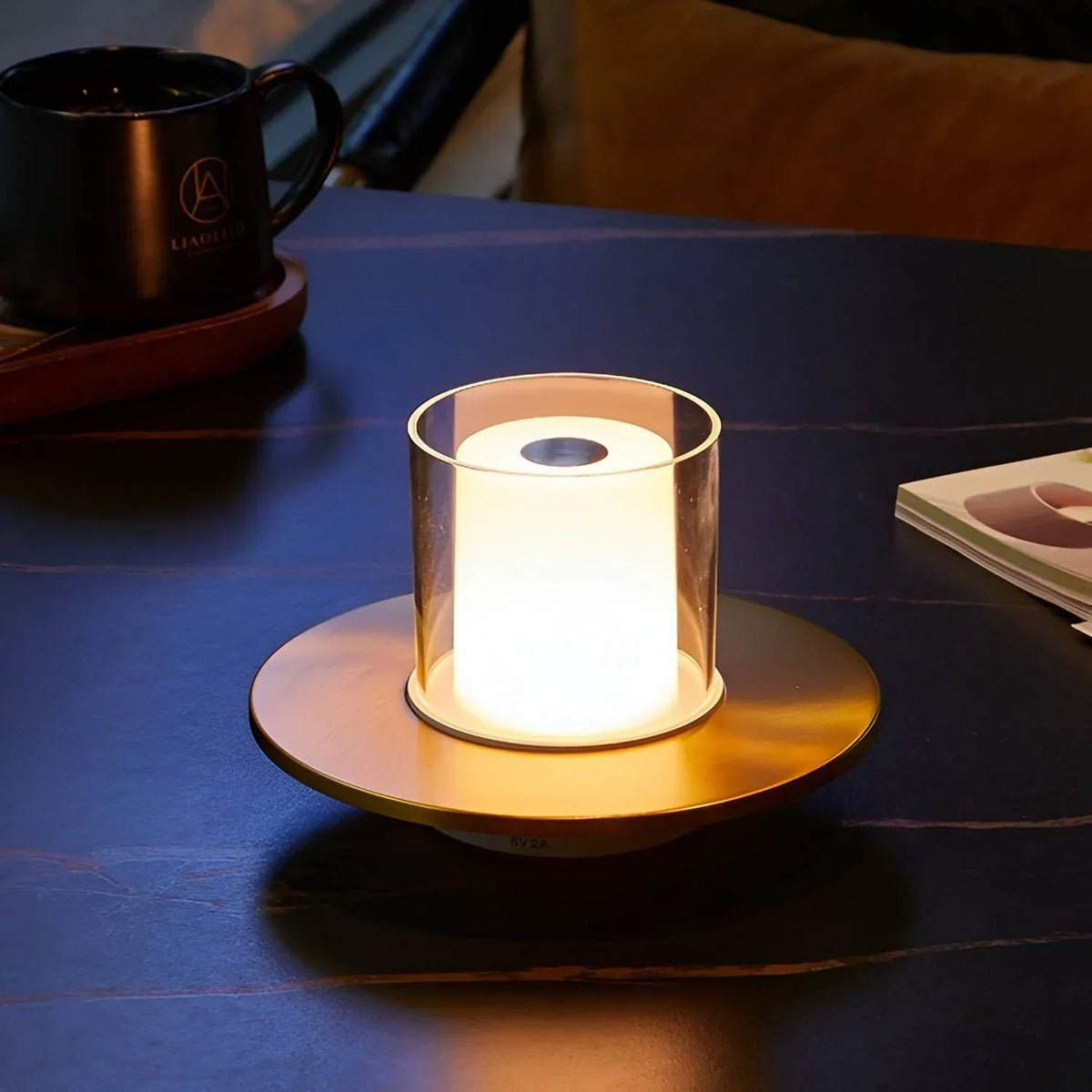 Modern LED Table Lamp — Metal Frame, Warm White