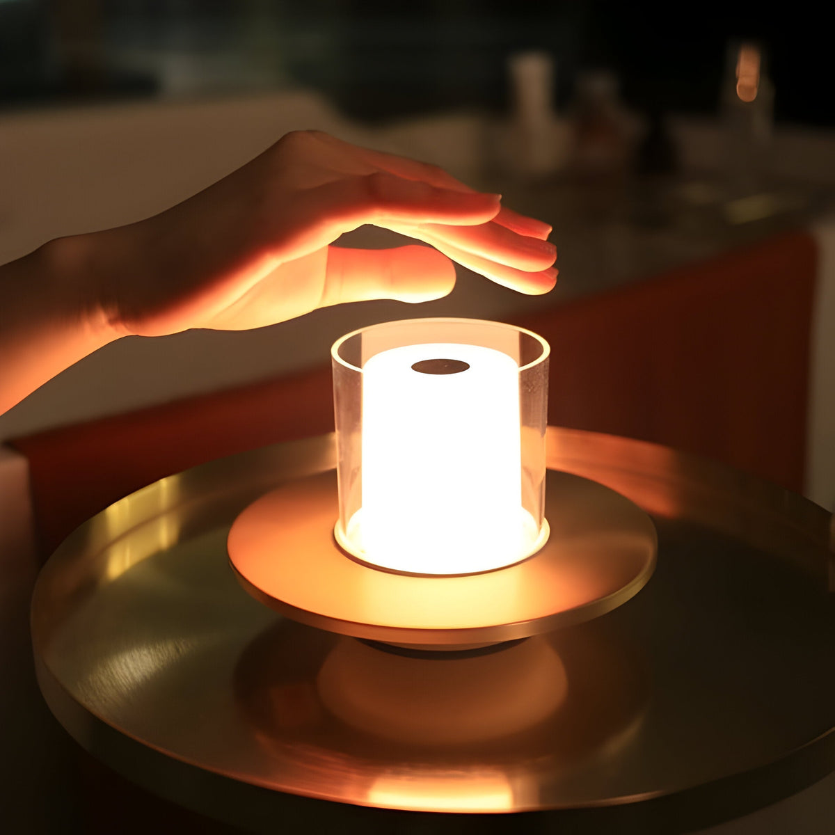 Modern LED Table Lamp — Metal Frame, Warm White
