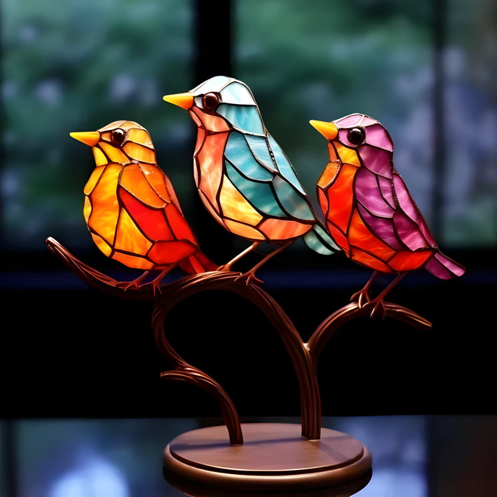 Colorful Acrylic Bird Sculpture — Decorative Art Figurine