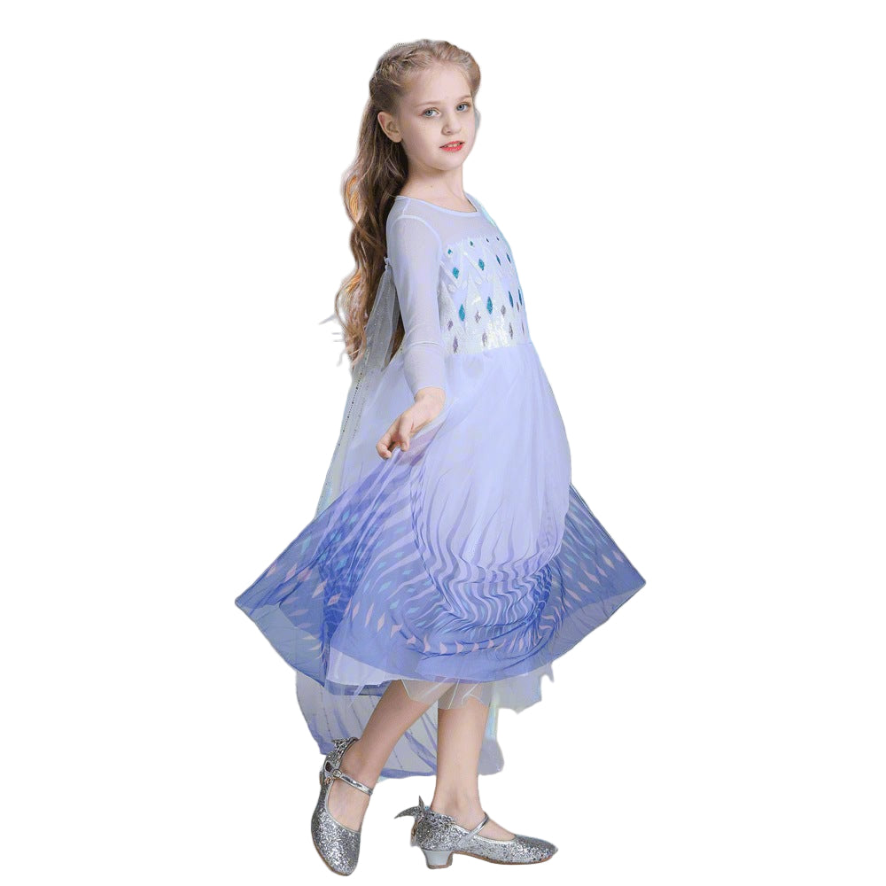 Rochie de costum de prințesă din tul albastru pentru copii