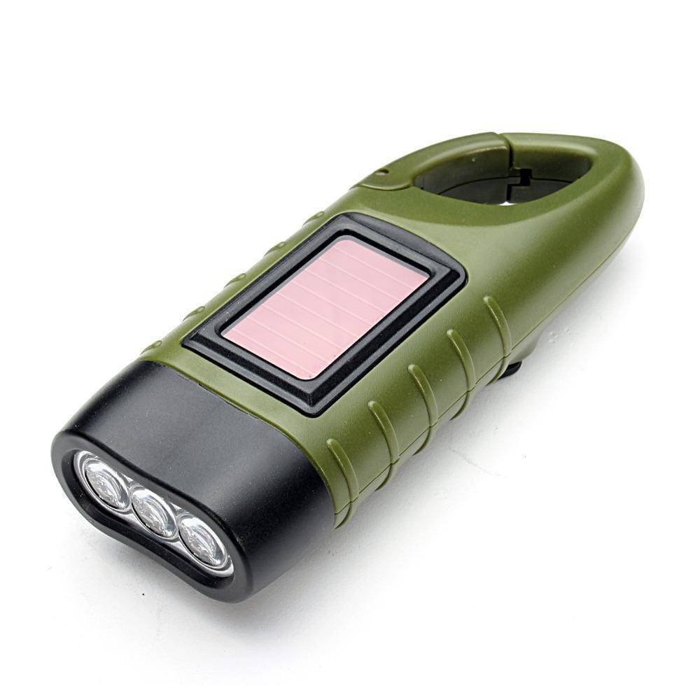 Solar-Powered LED Flashlight with Hand Crank for Emergencies - Esilora