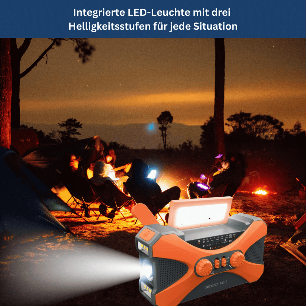 Napelemes és kézi hajtású vészhelyzeti rádió 10 000 mAh-s power bankkal – Esilora