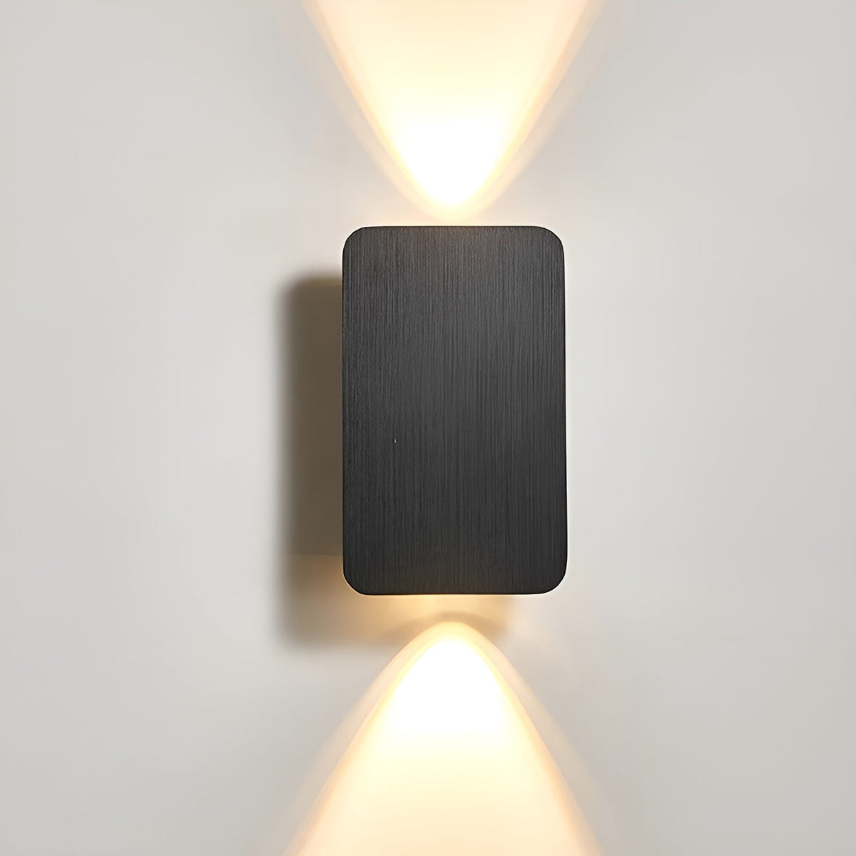 Modern Minimalist LED Wall Light — Black Aluminum Rectangle Sconce, 41 x 7 x 4.5 cm