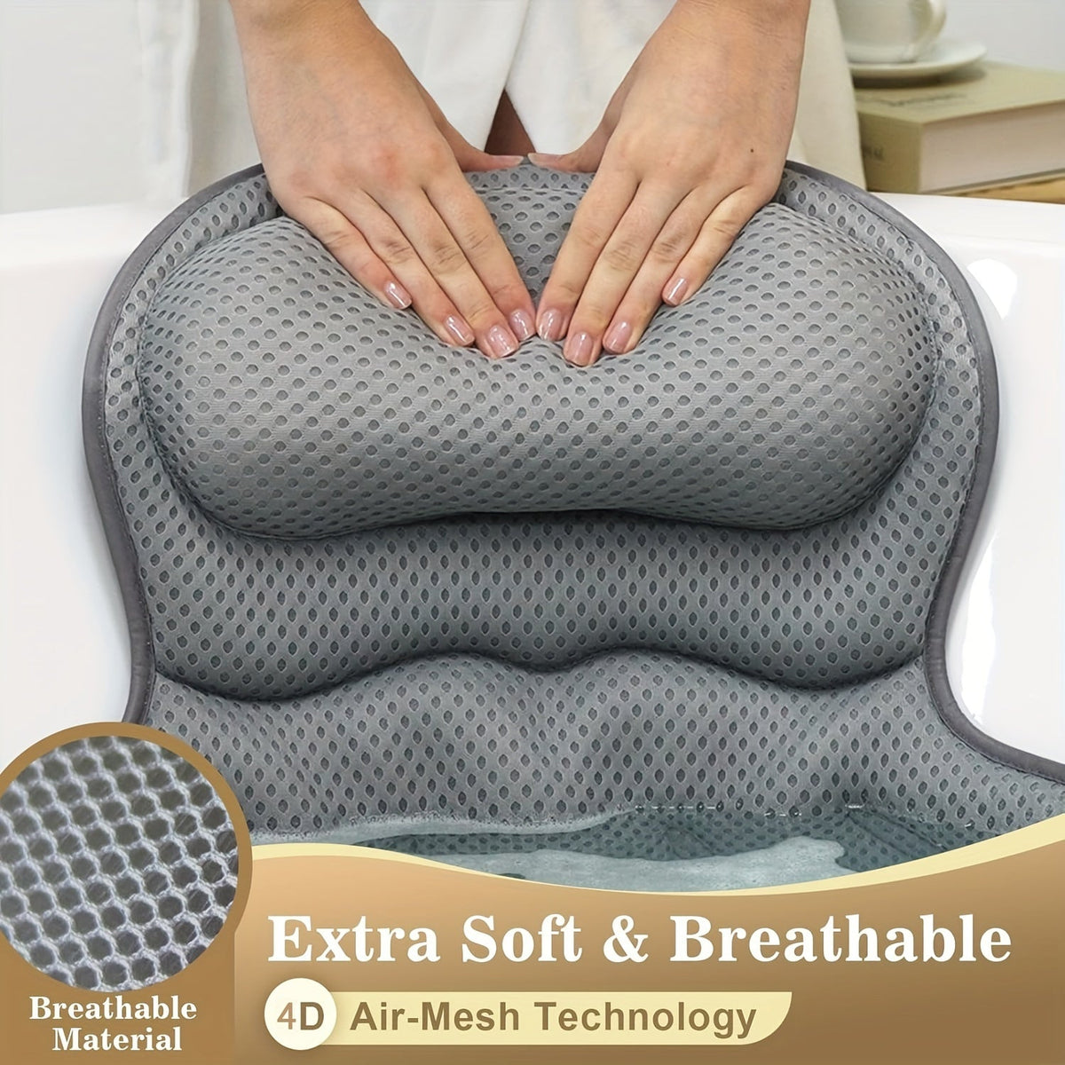 Ergonomic Mesh Spa Bath Pillow