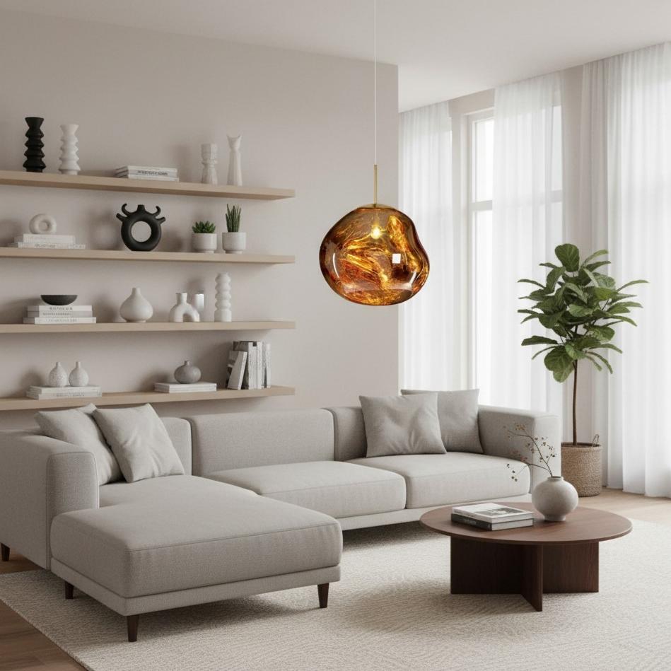 Lampe suspendue Glyador à surface dynamique - suspension moderne pour intérieur N28 | Esilora