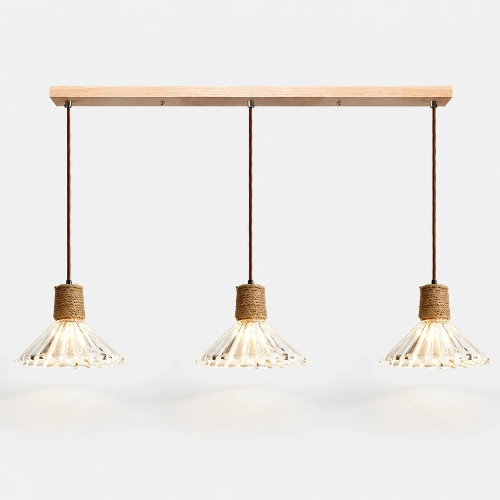 Rustic Woven Rope Glass Pendant Light Collection | Esilora
