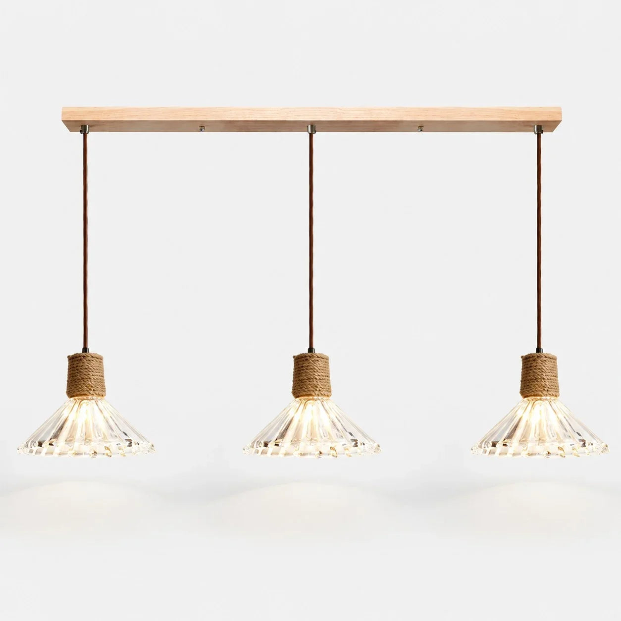 Rustic Woven Rope Glass Pendant Light Collection | Esilora