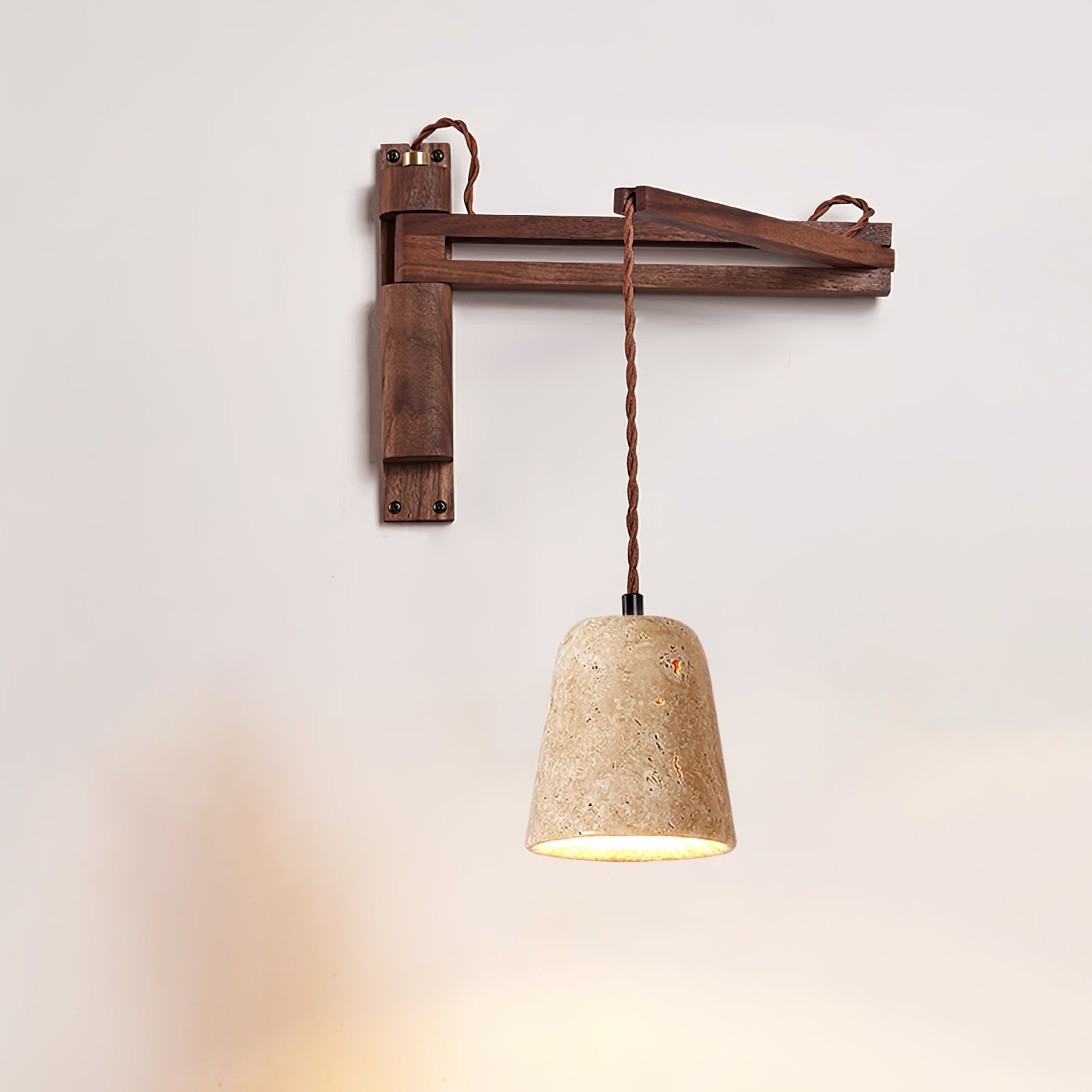 Adjustable Travertine Dome Wall Sconce | Esilora
