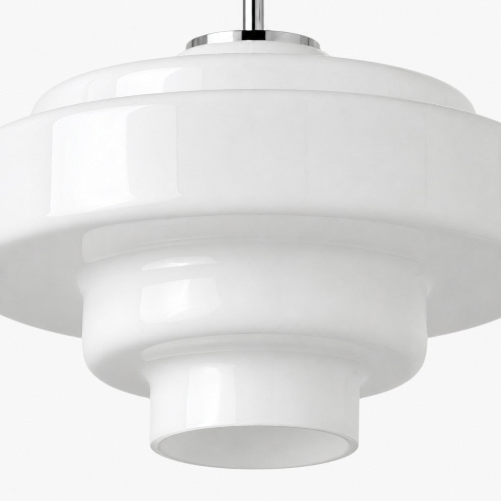 Plafonnier semi-encastré Koloro - Abat-jour rond en verre superposé, style rétro moderne, pour couloir et vestiaire | Esilora
