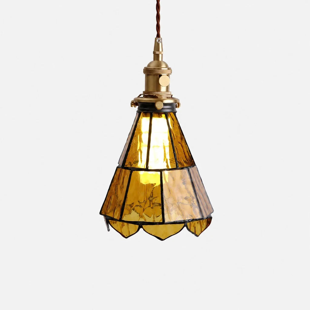 Lampada da parete in ottone e vetro ondulato in stile country francese | Esilora