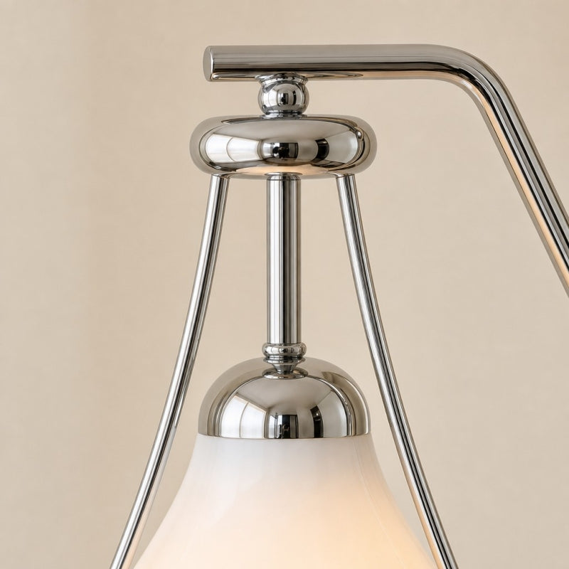 Kallera French Floor Lamp - Glass Magnolia Shade and Marble Base for Living Room and Reading Nook | Esilora