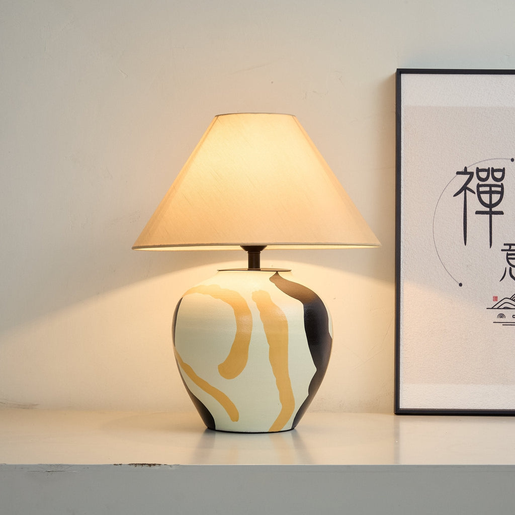 Abstract Pattern Ceramic Table Lamp | Esilora