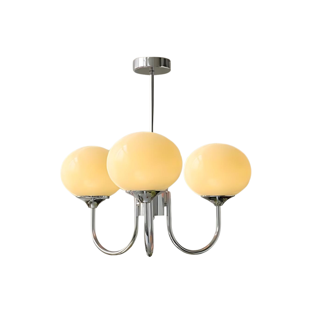 Javina Glass Cluster Chandelier - Iron Rounded Globe Modern Fixture for Dining Room and Living Rooms | Esilora