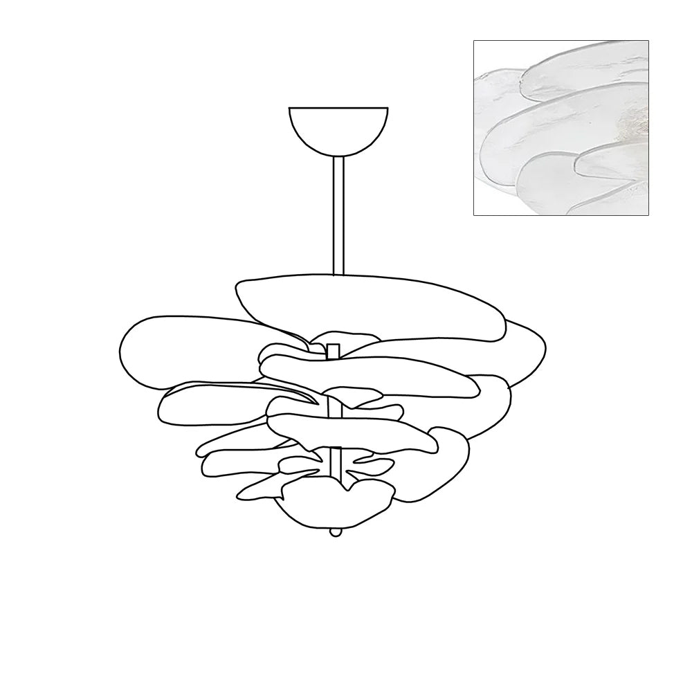 Lotus Leaf Layered Glass Chandelier | Esilora