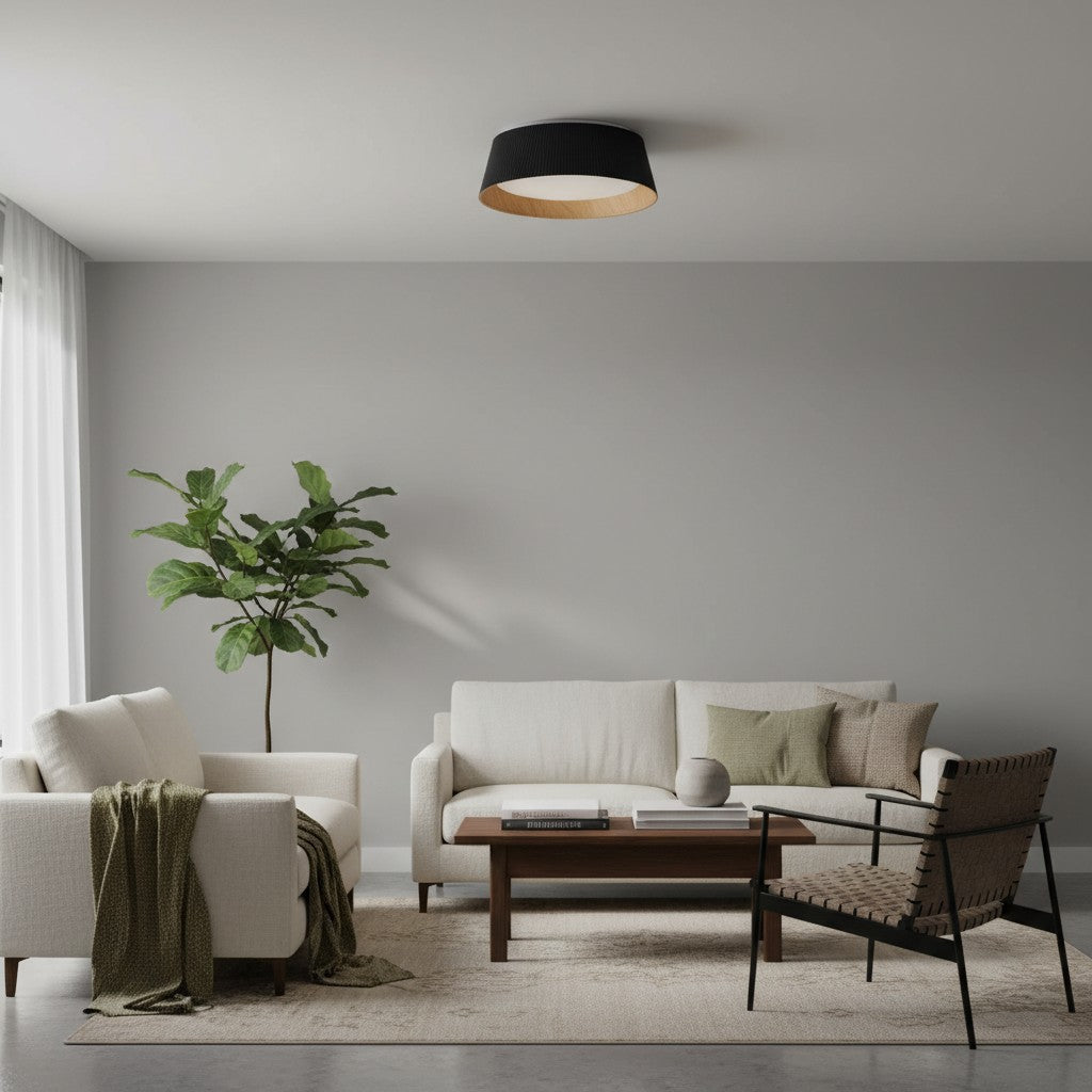 Ribravo Modern Ribbed Textured Shade Ceiling Lamp - Modern Minimalist Lamp for Living Room | Esilora