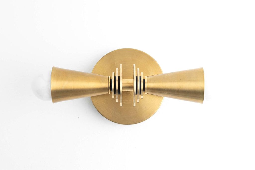 Pyralis Cone Art Deco Wall Sconce – Modern Metal Vanity Light, Vertical or Horizontal Mount | Esilora