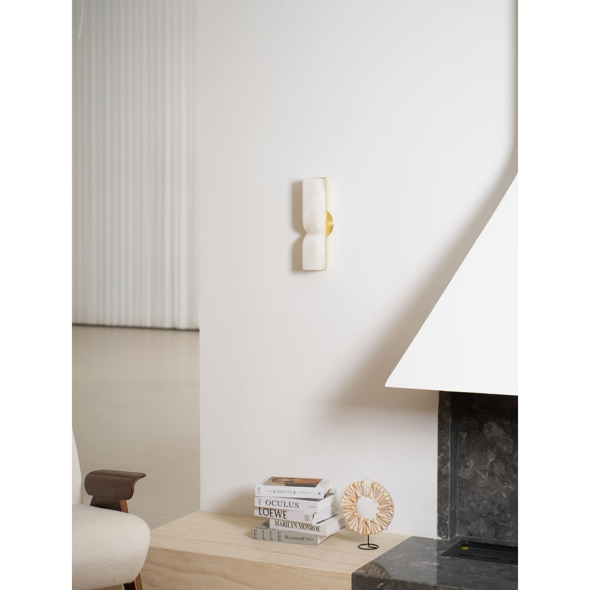 Moderne rechteckige Alabaster-Wandleuchte – Minimalistische Leuchte für Schlafzimmer Flur Wohnzimmer | Esilora