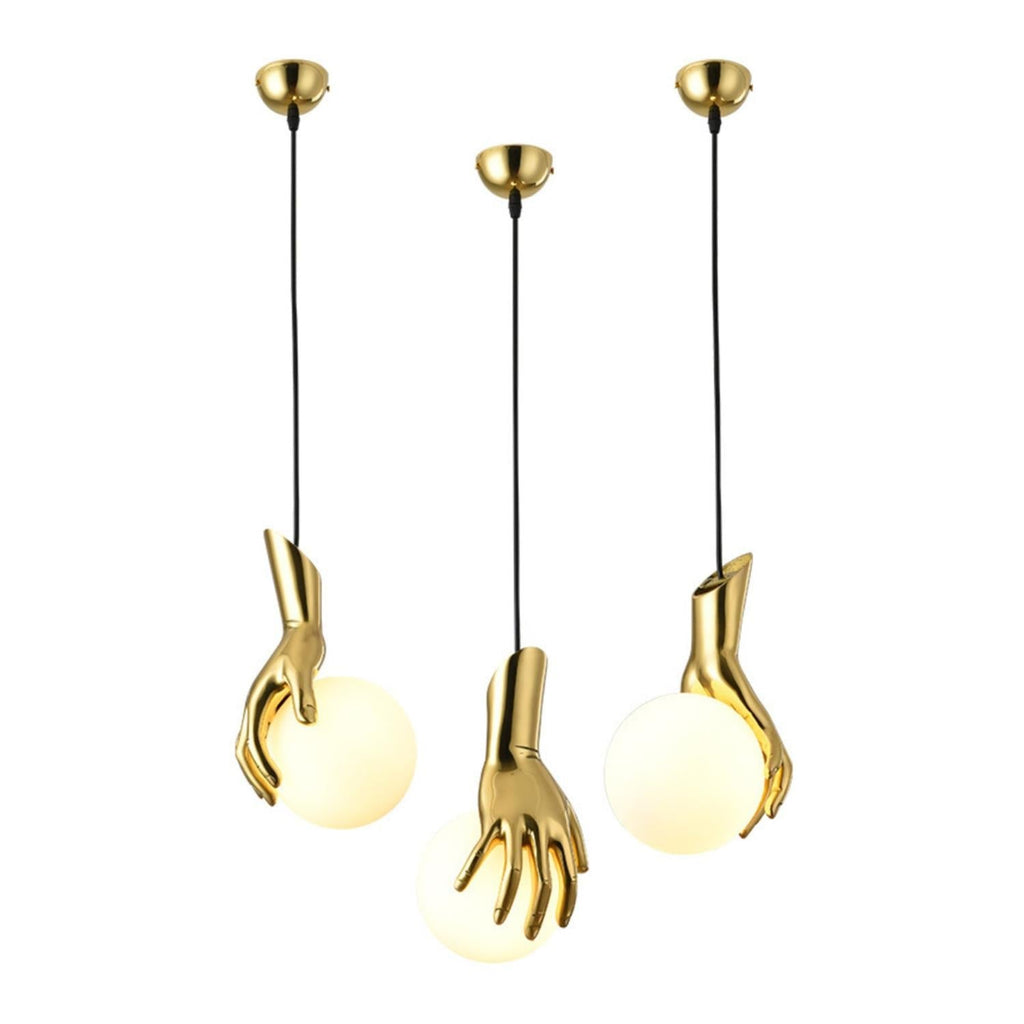 Hand Holding Globe Pendant Light | Esilora