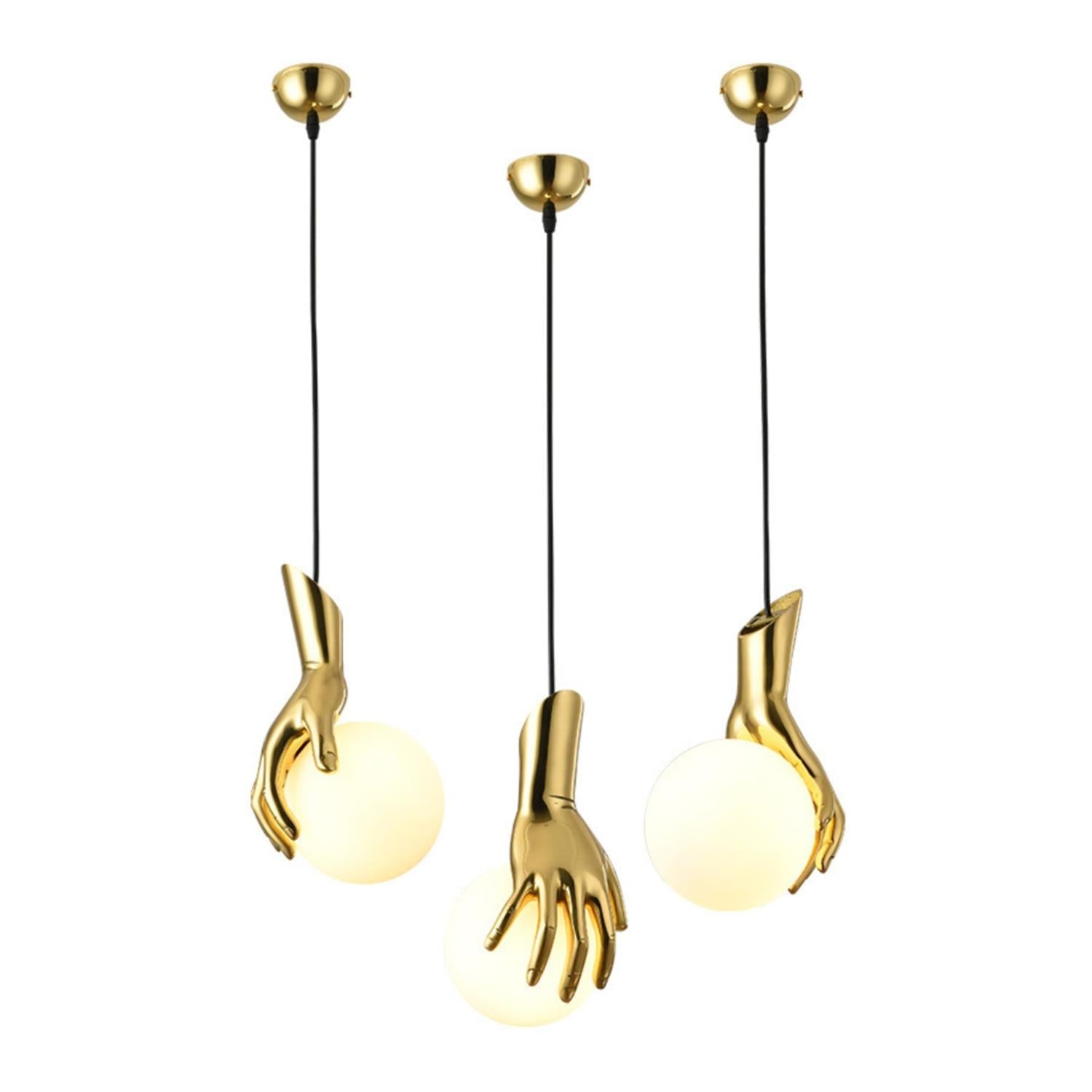 Hand Holding Globe Pendant Light | Esilora