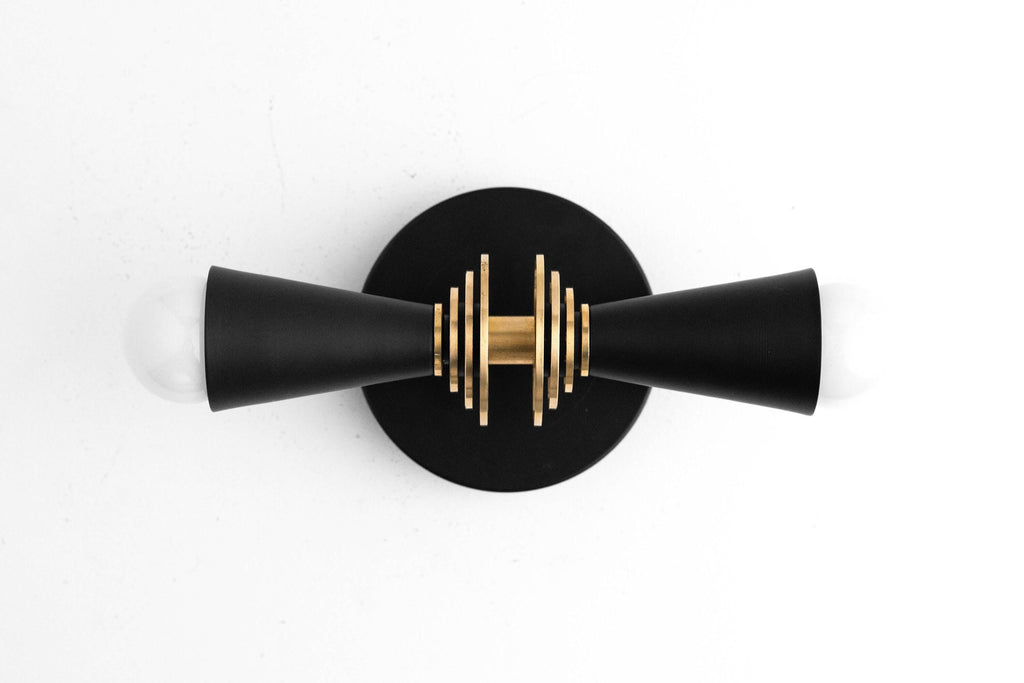 Pyralis Cone Art Deco Wall Sconce – Modern Metal Vanity Light, Vertical or Horizontal Mount | Esilora