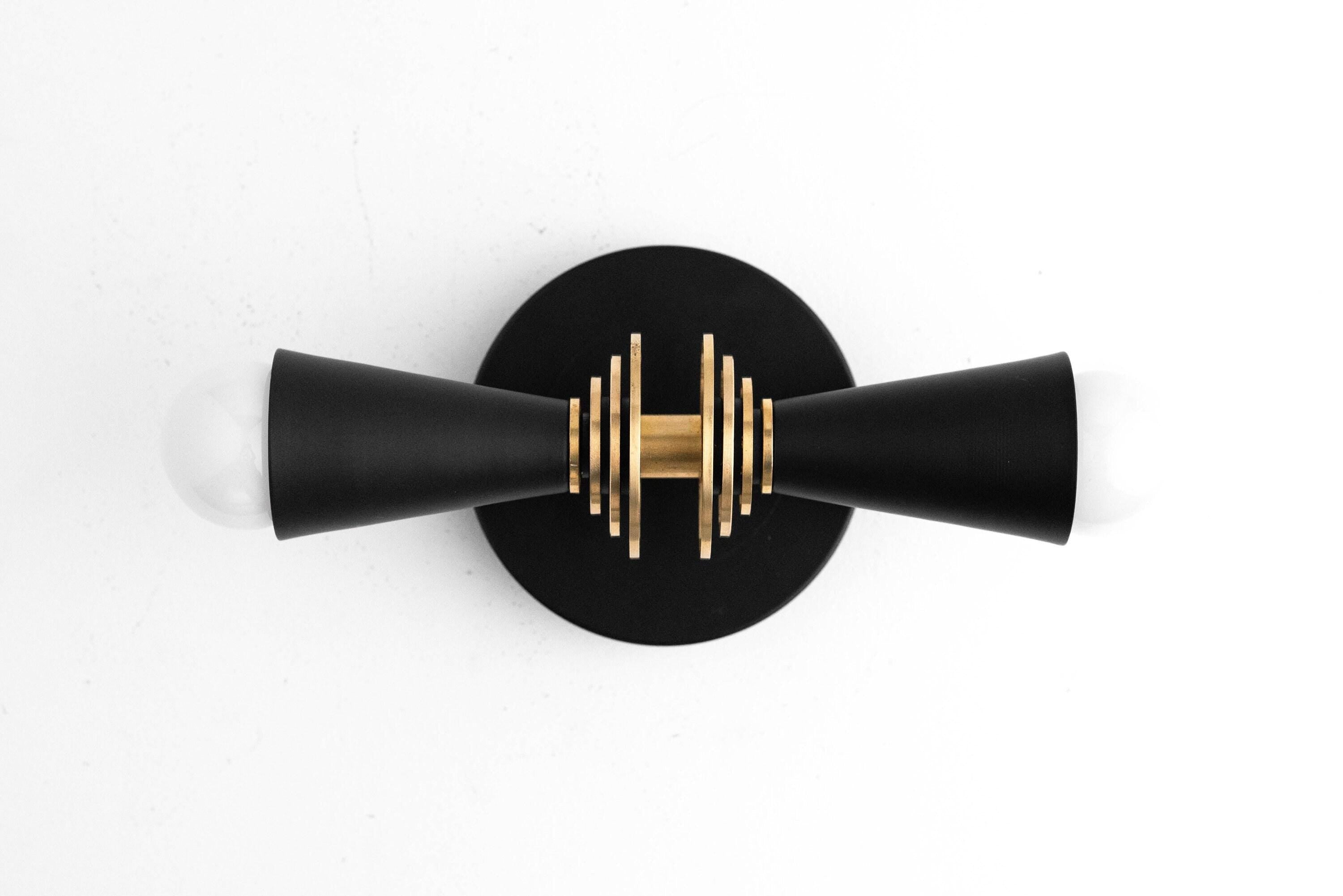 Pyralis Cone Art Deco Wall Sconce – Modern Metal Vanity Light, Vertical or Horizontal Mount | Esilora