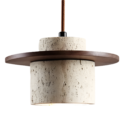 Japanese Style Vintage Travertine Pendant Light | Esilora