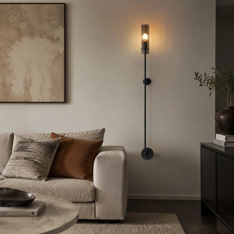 Long Copper and Glass Wall Sconce | Esilora