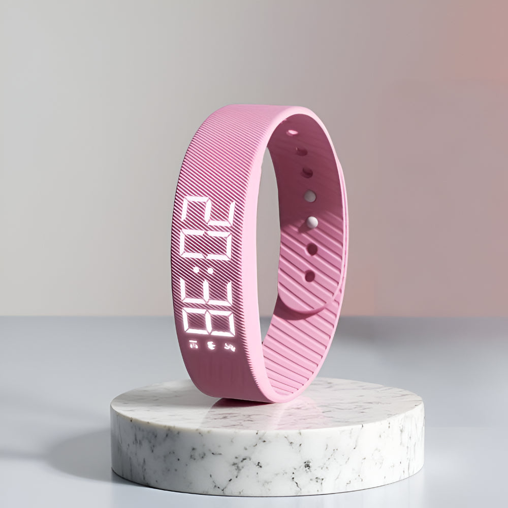 Reloj deportivo digital resistente al agua - pantalla LED, correa ligera de silicona, para mujeres y hombres