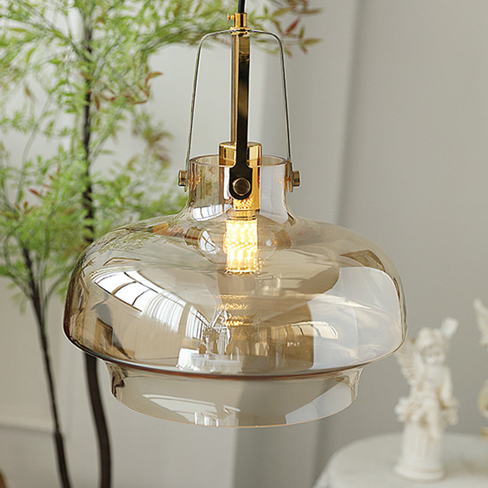 Lawson transparent pendellampe i glass, inspirert av akvarier – moderne hengende lampe til hjemmet | Esilora
