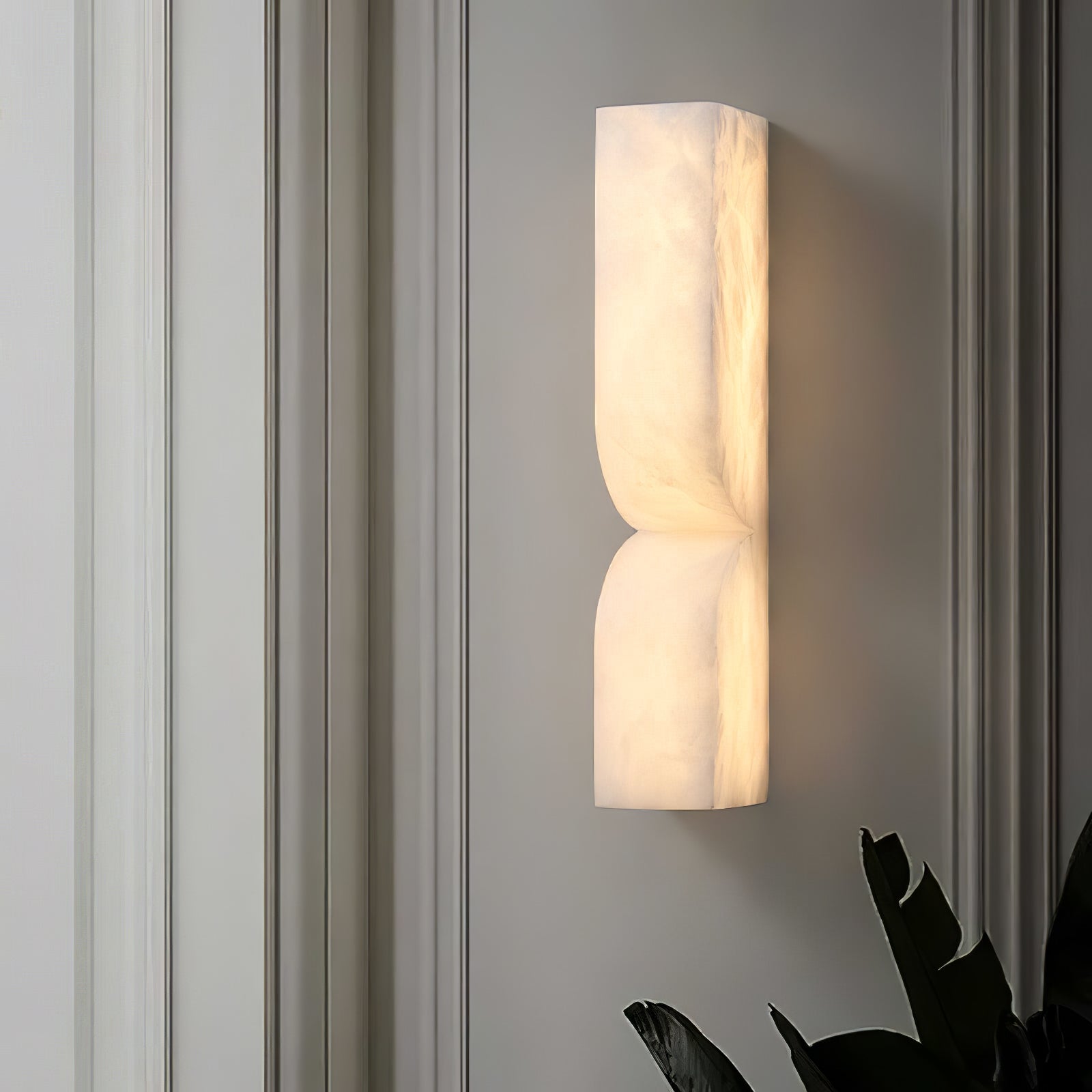Moderne rechteckige Alabaster-Wandleuchte – Minimalistische Leuchte für Schlafzimmer Flur Wohnzimmer | Esilora