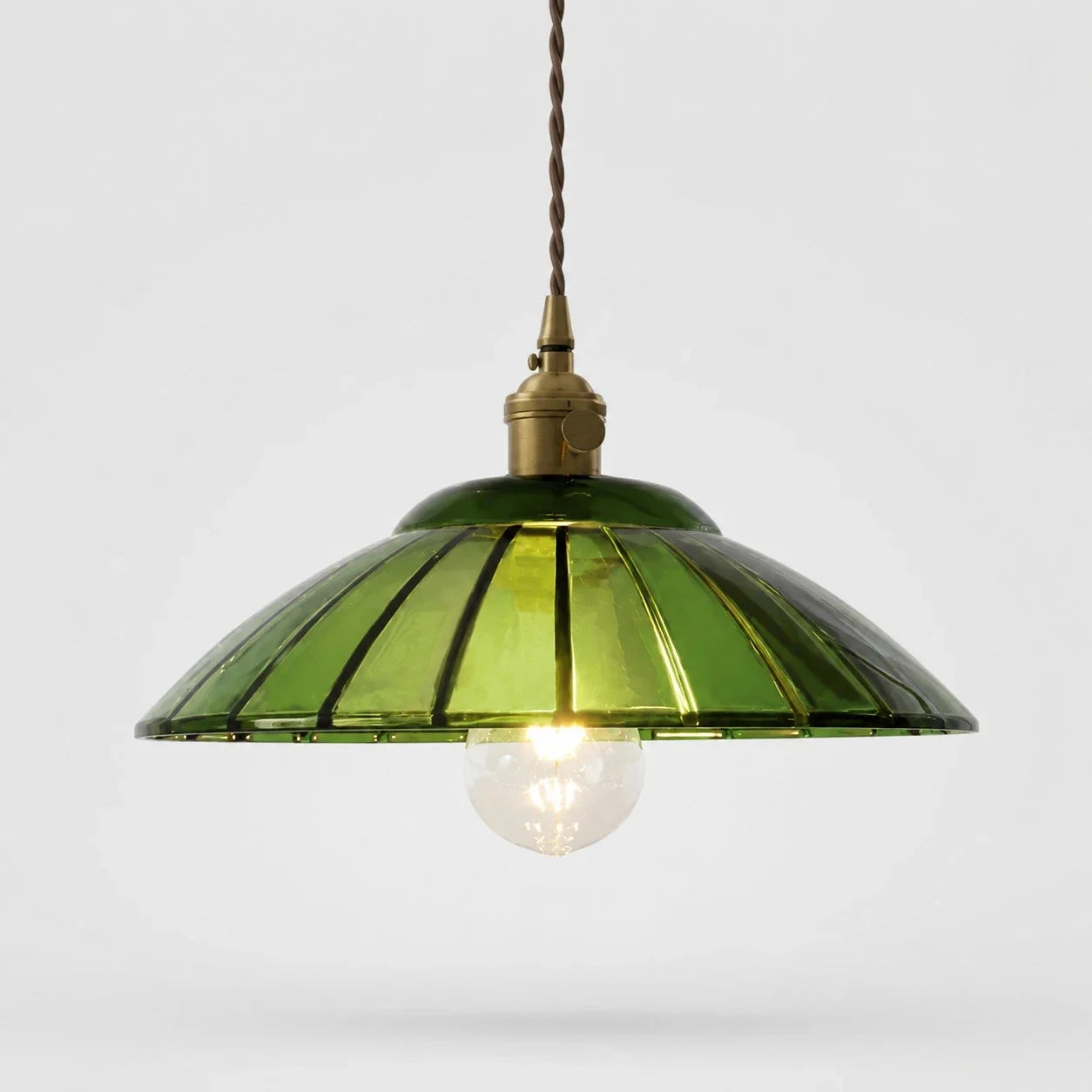 Japansk retro-pendel­lampe i messing og glas | Esilora