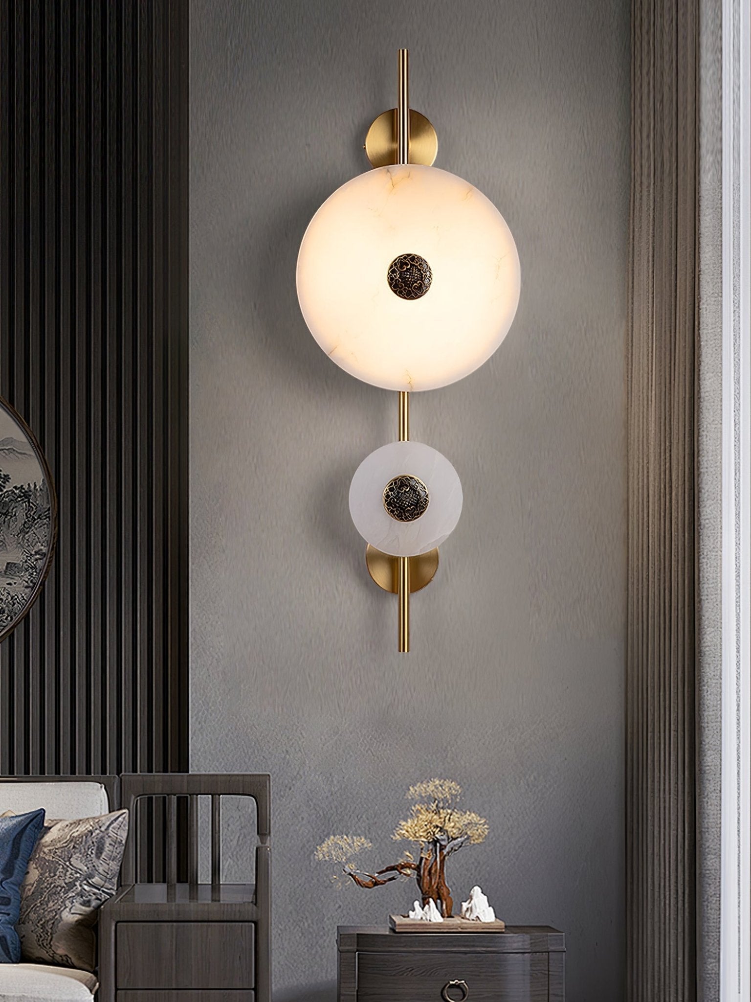 Alabaster Eclipse Wall Light | Esilora