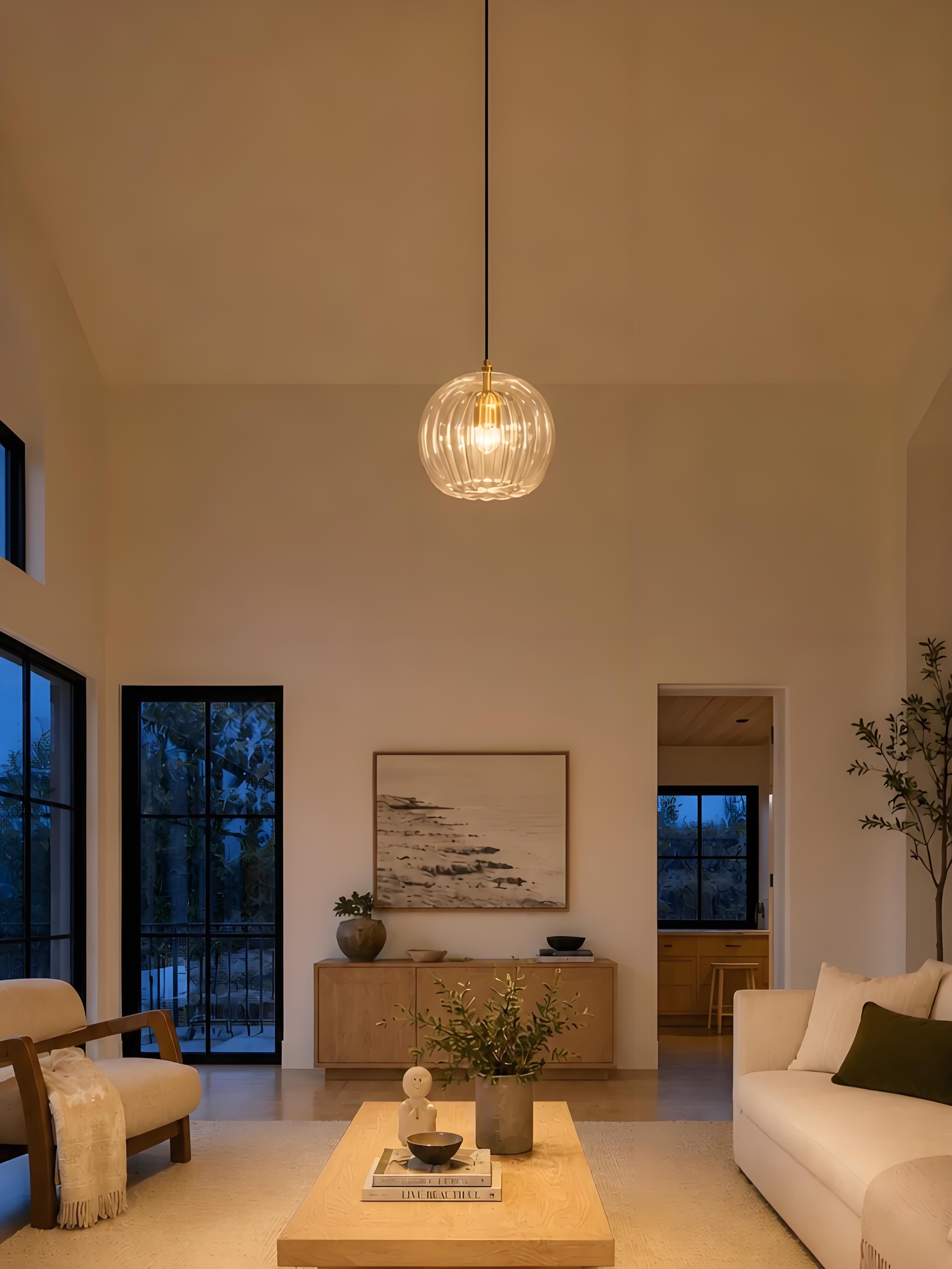 Modern Pleated Glass Pendant Light M39 | Esilora