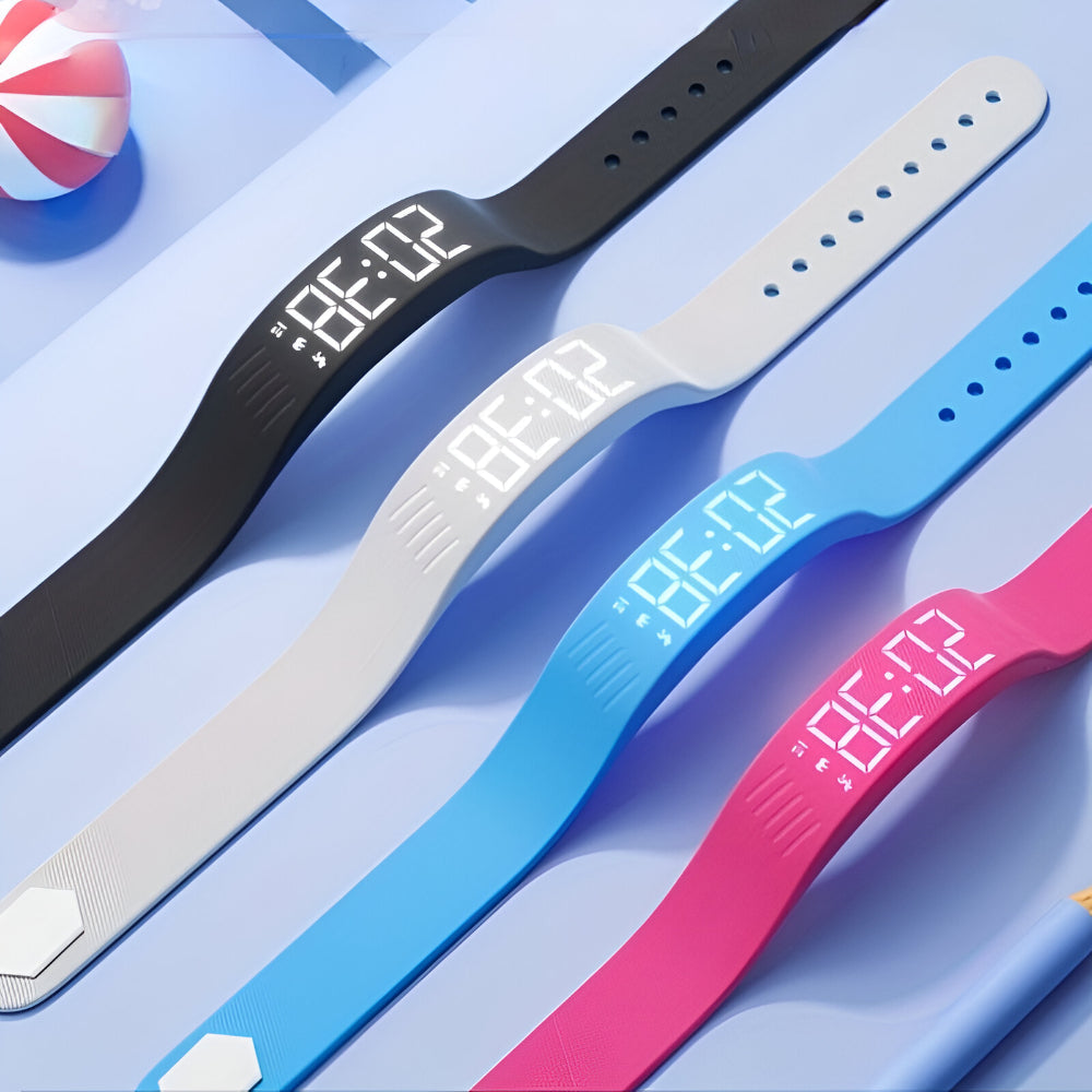 Reloj deportivo digital resistente al agua - pantalla LED, correa ligera de silicona, para mujeres y hombres