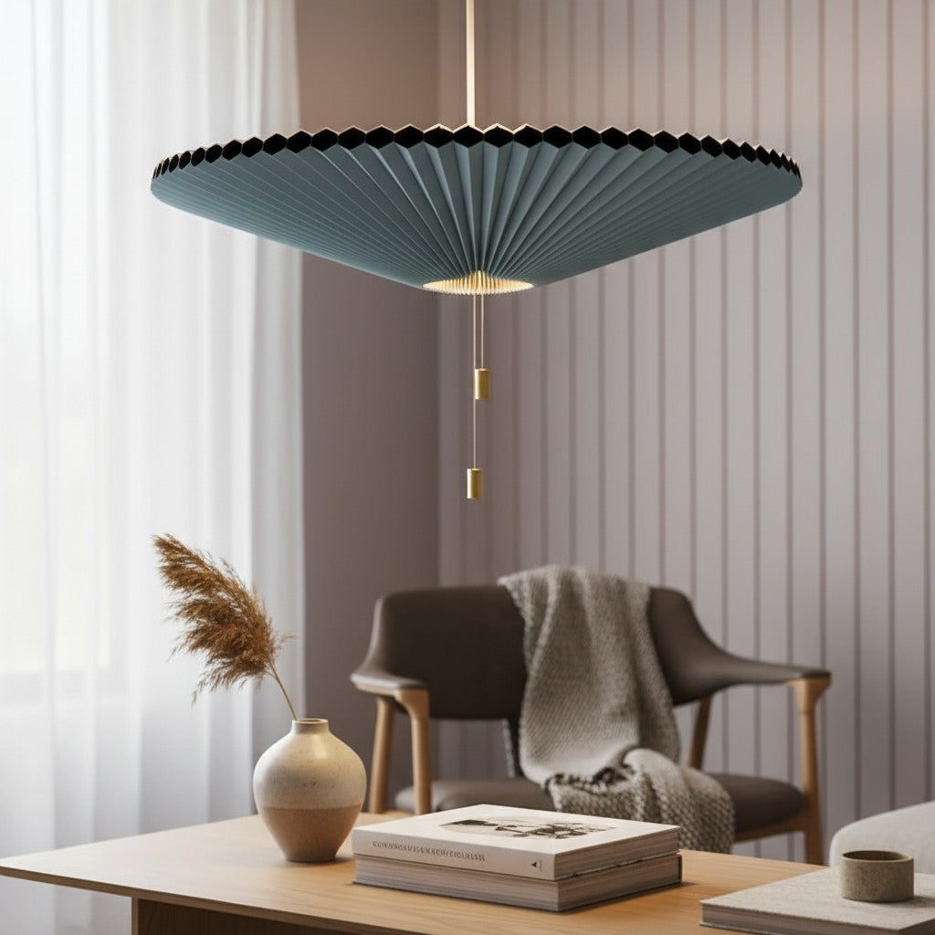 Vellmuse Vintage Interactive Umbrella Pendant Lamp - Adjustable Lampshade Light for Any Space N25 | Esilora