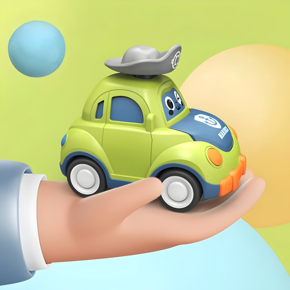 Children's Plastic Push-and-Go Toy Cars — Colorful, Durable Rolling Design