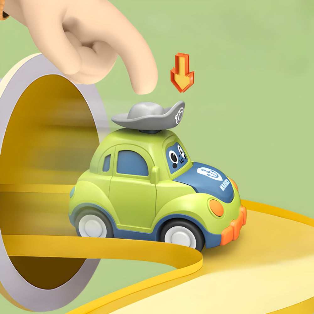Children's Plastic Push-and-Go Toy Cars — Colorful, Durable Rolling Design