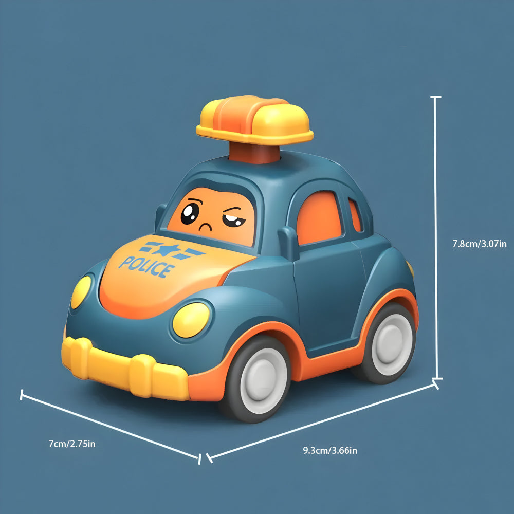 Children's Plastic Push-and-Go Toy Cars — Colorful, Durable Rolling Design
