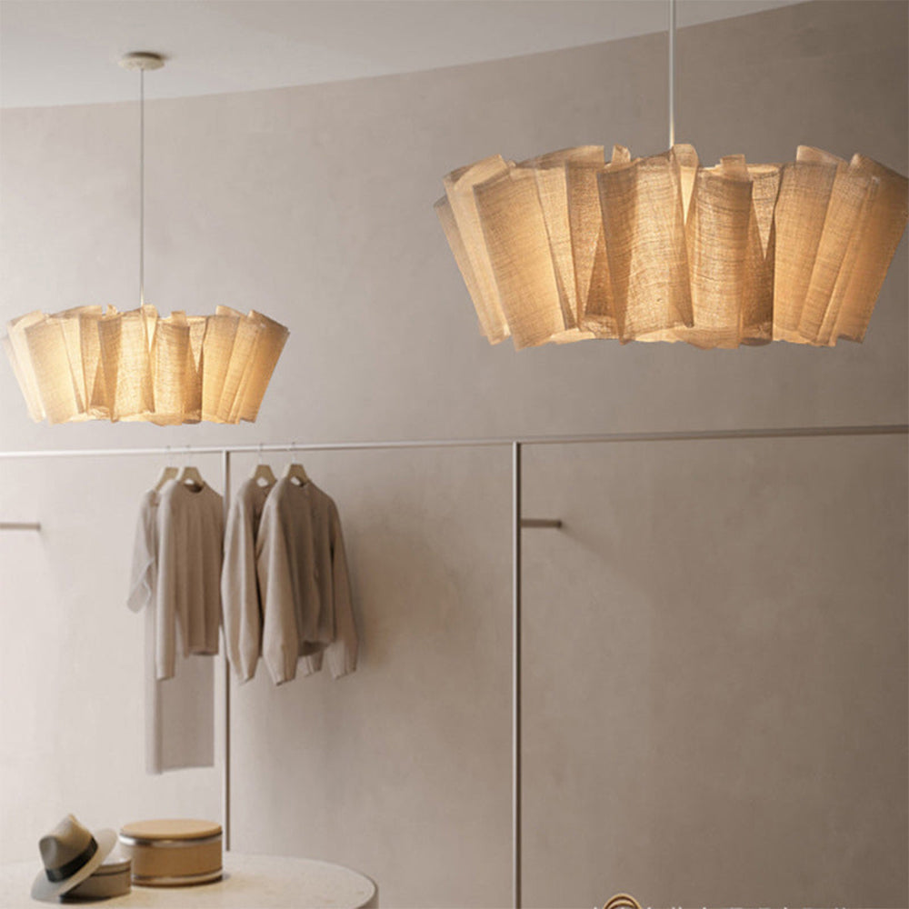 Oslan Pleated Fabric Pendant – Nordic Minimal Style Lighting for Dining Room | Esilora