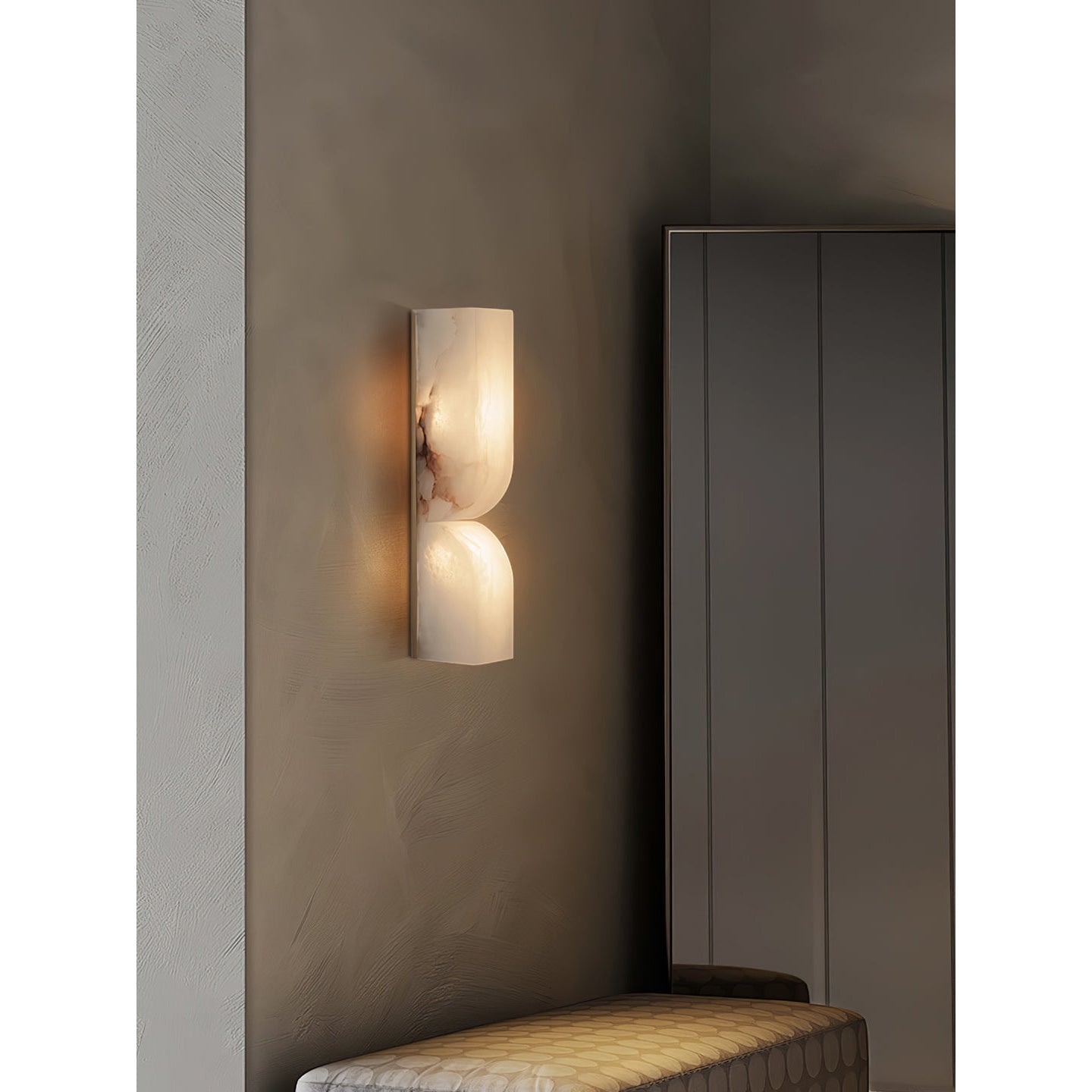 Moderne rechteckige Alabaster-Wandleuchte – Minimalistische Leuchte für Schlafzimmer Flur Wohnzimmer | Esilora