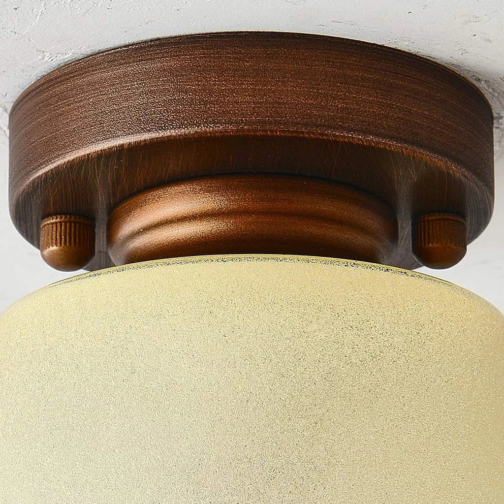 Gradient Yellow Glass Metal Flush Mount Ceiling Light | Esilora