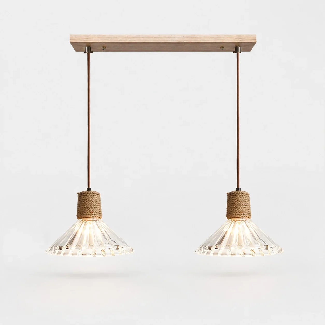 Rustic Woven Rope Glass Pendant Light Collection | Esilora