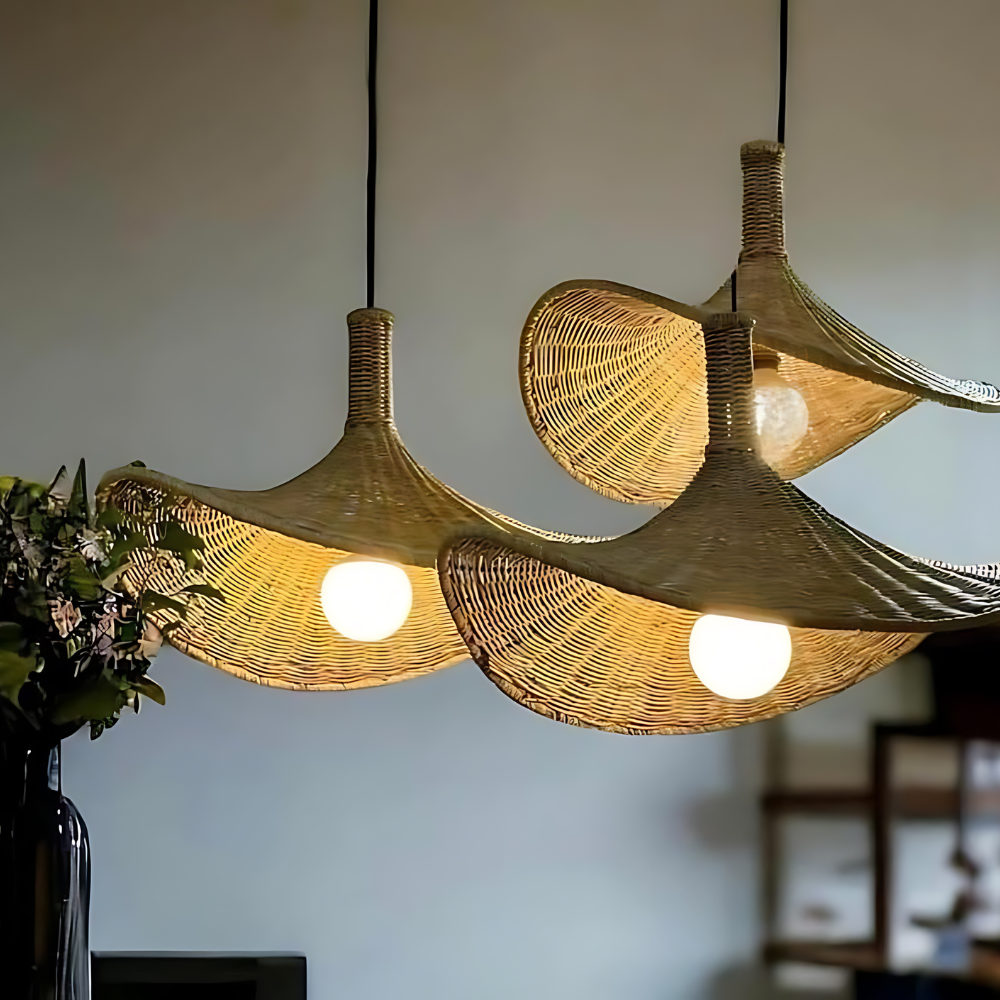 Rustic Raphia Charm Rattan Light | Esilora