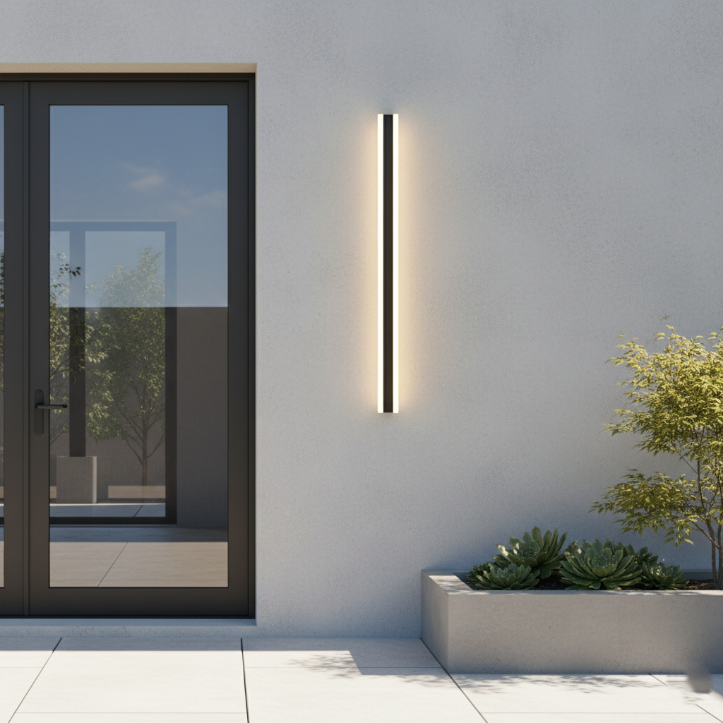 Elegantní minimalistické lineární kovové venkovní nástěnné svítidlo Edge | Esilora
