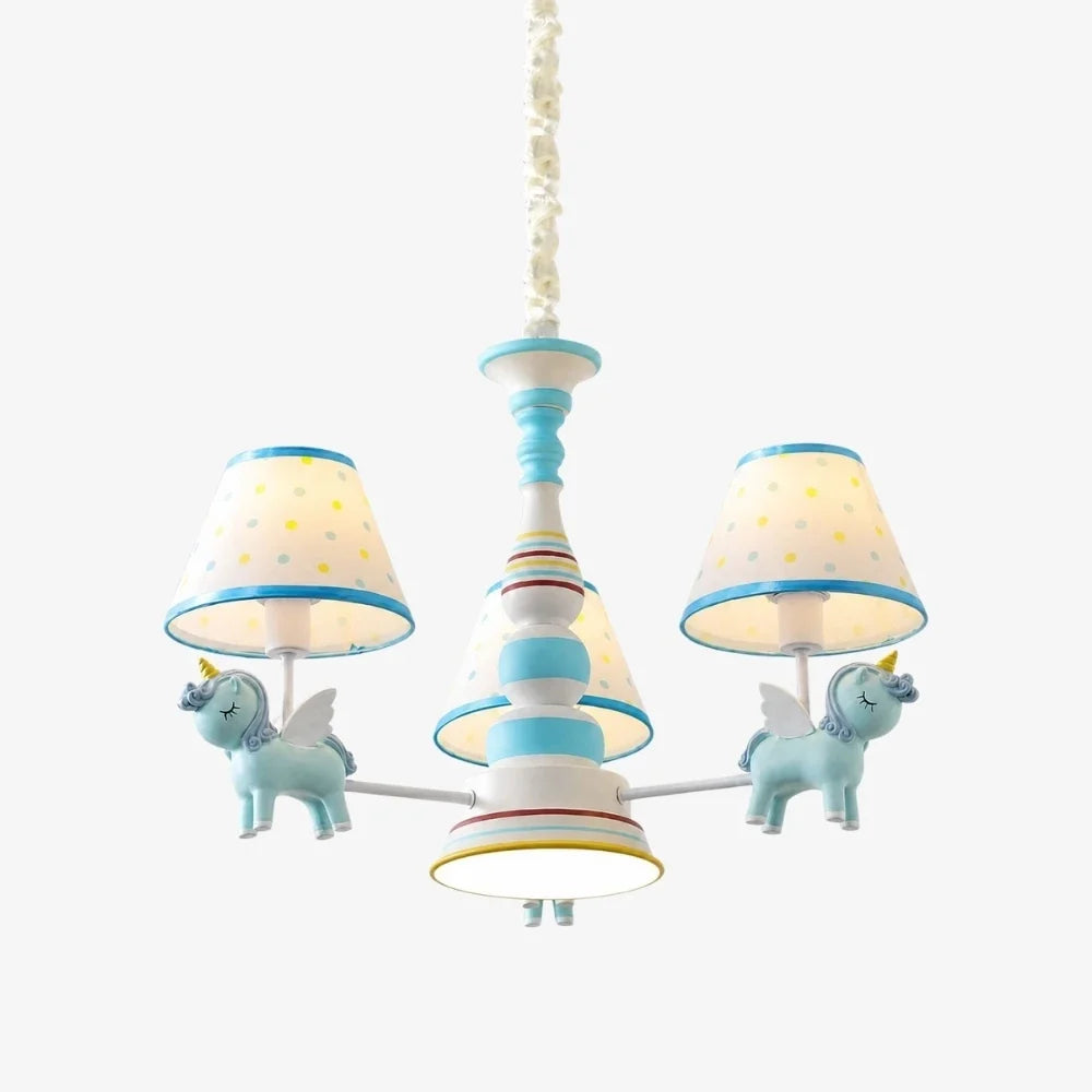 Lustre pour chambre d’enfant avec abat-jour en tissu, pour chambre, salle de jeux et nursery | Esilora