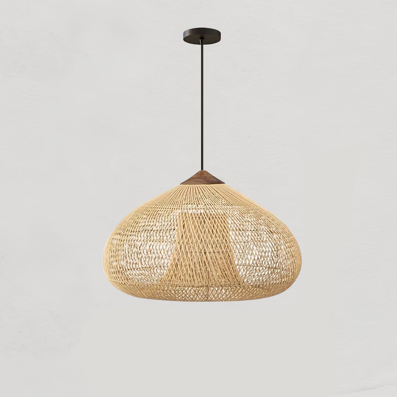 Harfenförmige geflochtene Rattan-Hängelampe | Esilora