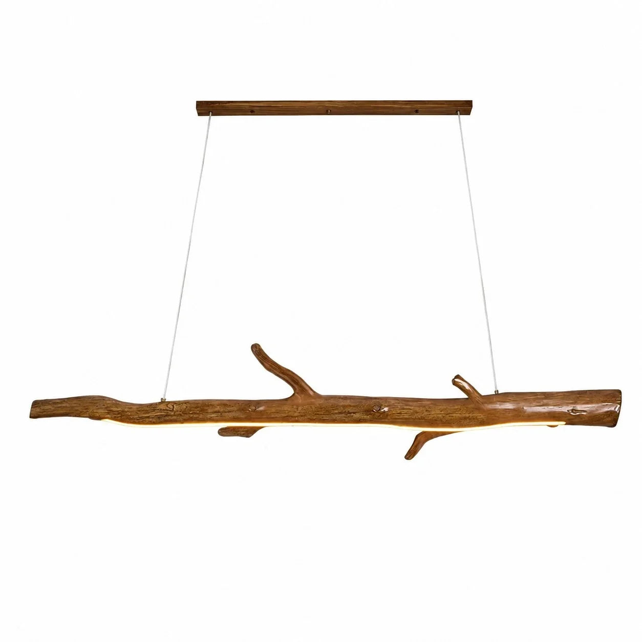 Wabi-Sabi Natural Wood Linear Pendant Light for Dining Rooms and Tea Spaces | Esilora