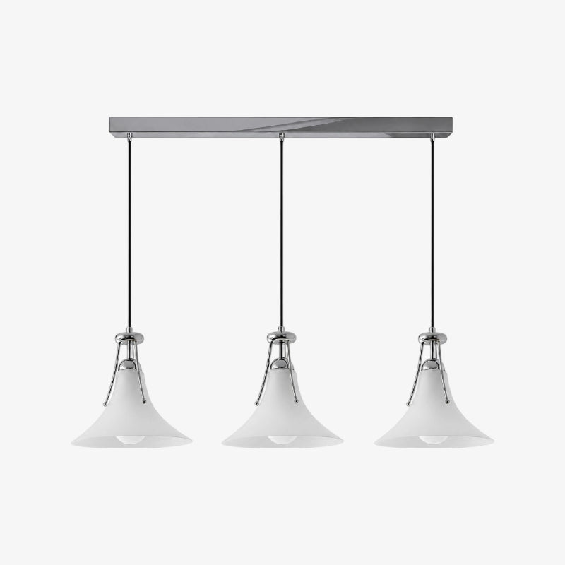Suspension Kallera - Verre blanc et chrome, style magnolia, pour chambre et couloir | Esilora