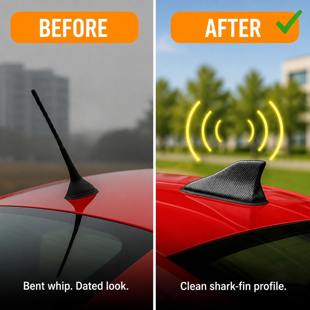 PulseFin — Swap Your Ugly Whip Antenna for That Clean Factory Shark-Fin Look - Esilora