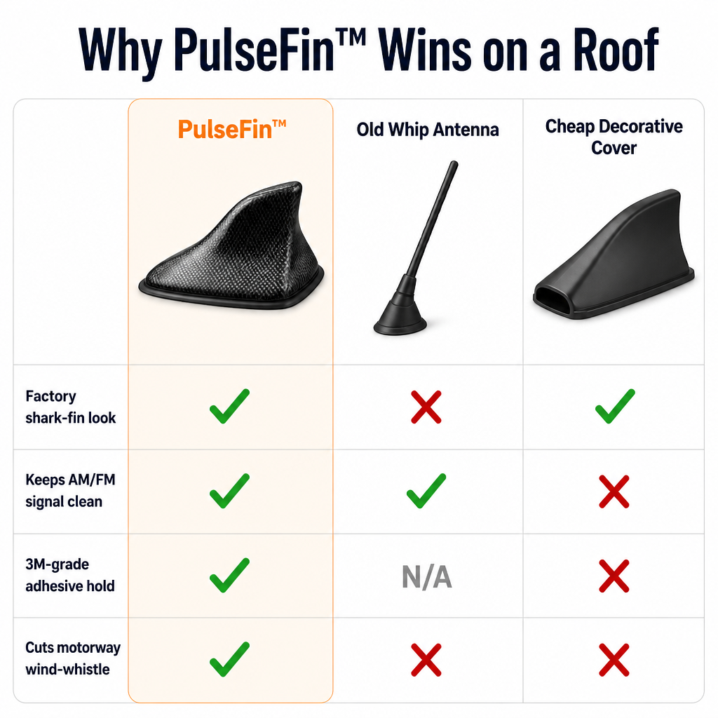 PulseFin — Swap Your Ugly Whip Antenna for That Clean Factory Shark-Fin Look - Esilora